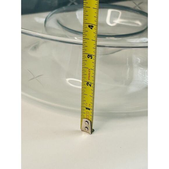 Princess House Crystal Chip & Dip Bowl Heritage Collection #401 Etched X Pattern - Picture 6 of 11